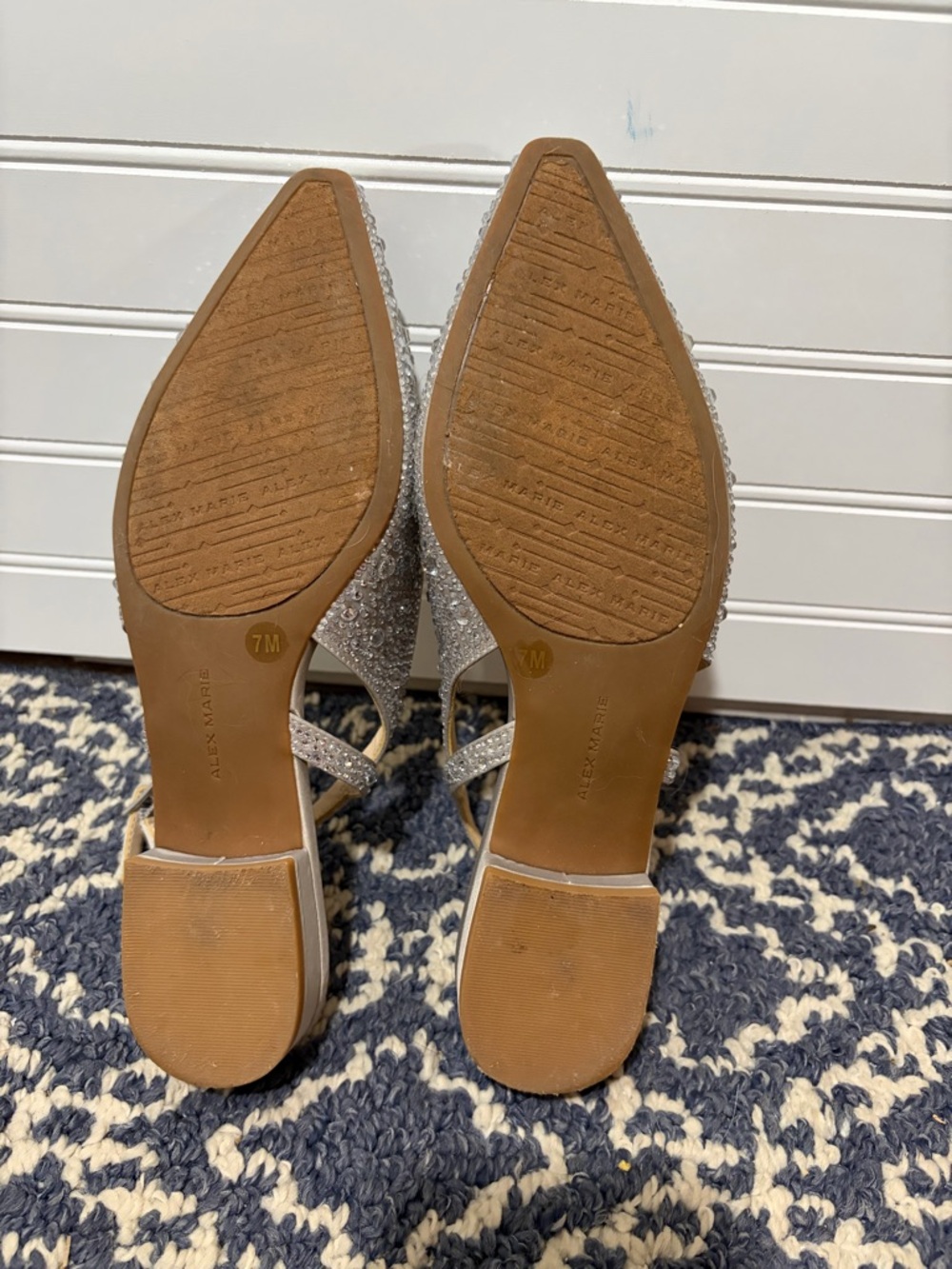 Alex Marie Silver Crystal-Embellished Pointed Slingback Flats - Picture 8 of 8